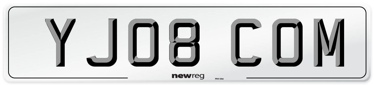 YJ08 COM Number Plate from New Reg